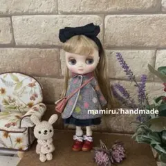 ミディブライスアウトフィット♡プレミアムウール♪ ドット柄コート　グレーカラー