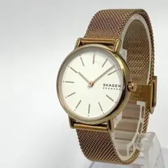 稼働品 SKAGEN 腕時計スカーゲン DENMARK ゴールド クォーツ 人気のサムネイル