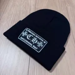 １点のみ当日発送ニット帽ビーニークロムロゴキャップ帽子ブラック