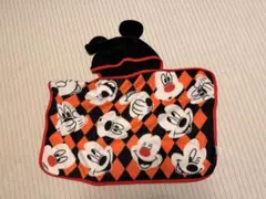 ディズニー ミッキーマウス 耳付きタオル フリース