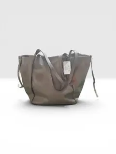 MODE FOURRURE上質イタリアンカーフレザーバッグ　グレージュ