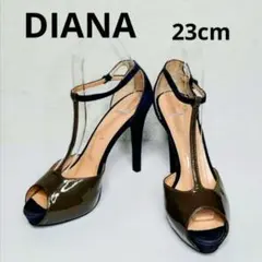 DIANA エレガントオープントゥヒールサンダル コンビカラーのサムネイル