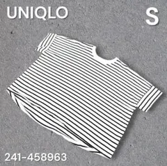良品　UNIQLO ユニクロ コットンオーバーサイズボーダーTシャツ S