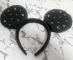 ミッキーマウスのレザー風スタッズカチューシャ
