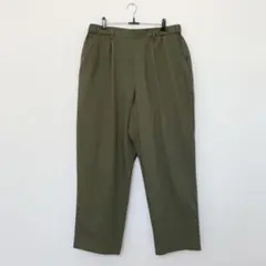 スタジオクリップ　パンツ　ウエストゴム　ゆったり　カーキ　コットン　リネン　4L