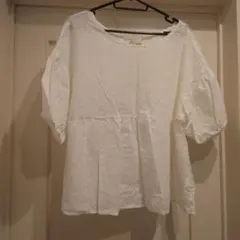 コットンレース 半袖ブラウス ホワイトのサムネイル