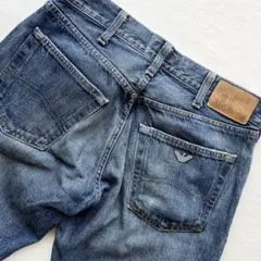 ARMANI デニム ジーンズ イーグルロゴ金具 レザーパッチ ロゴワッペンのサムネイル