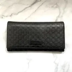 グッチ 折財布 マイクロGGシマ コンパクトウォレット 黒 ブラック 2798