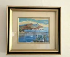 水彩画 海岸風景 T.Ishii サイン入り 額装 - メルカリ