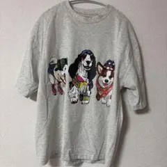 犬 グラフィック Tシャツ グレー