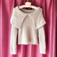 【GRL】ビッグカラー シャギーニットトップス Mサイズ kz299