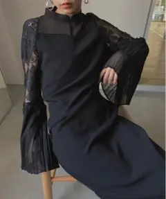 2603013 Ameri PIAO LIANG LACE DRESS 黒 M