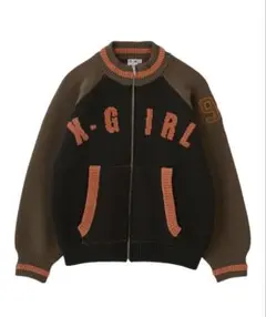 X-GIRL STADIUM KNIT JACKET ニット　ジャケット