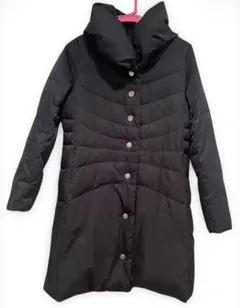 週末セール【美品】バーニーズニューヨーク 女優襟 Aライン ダウンコート 黒 M