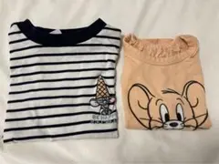 80 120 トムジェリ　半袖　Tシャツ　お揃い　姉妹　兄弟　リンク　保育園