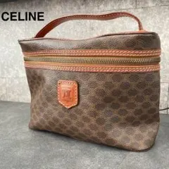 CELINE セリーヌ マカダム柄 PVC×レザー ミニ バニティバッグ