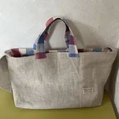 【ハンドメイド】2WAY トートバッグ コットンリネンのサムネイル