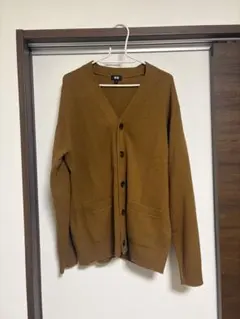 ユニクロ Vネック カーディガン　ブラウン　Lサイズ
