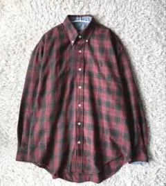 美品◯ポロラルフローレン チェック シャツ エンジ