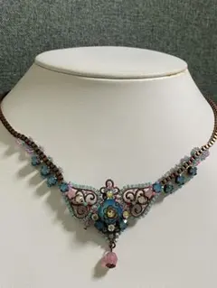 新品未使用サテリットSATELLITE PARIS ピンク×水色ネックレス