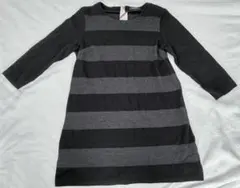 Burberry ブラック・グレー ストライプ ワンピース サイズ2 М相当