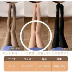 裏起毛タイツ ハイウエスト ストッキング風　防寒 極暖 無地 寒さ対策