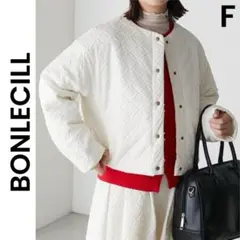 【BONLECILL】ボンシール ダイヤエンボスノーカラー中綿ジャケット