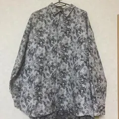 HARE ジャガードフラワーシャツ　グレー15 長袖シャツ Sサイズ