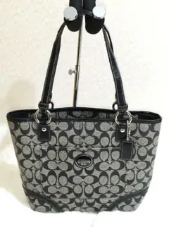 COACH コーチ トートバッグ ハンドバッグ 肩掛け ブラック PVCレザー