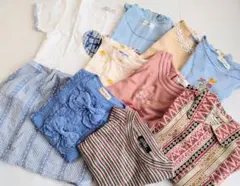 まとめ売り　130cm 女児Ｔシャツ、ブラウス、ワンピース
