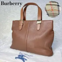 美品】Burberry レザー トートバッグ シャドーホースボルドー 日本製