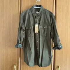 【新品】Confirm ミリタリーシャツ 七分袖カーキ M コンファーム
