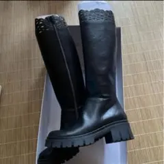 RANDA ロングブーツ　ブラック　黒　Lサイズ