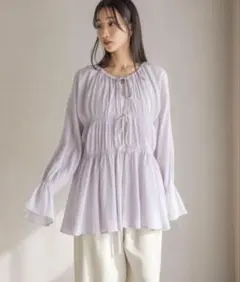 【新品/タグ付き】LOWRYS FARM ヨウリュウシャーリングブラウスＬＳ