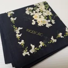 【レア】INGEBORG 花柄 黒 ハンカチ