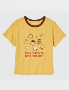 Peanuts グラフィックTシャツ 半袖 Mサイズ イエロー
