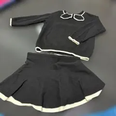 H&M 黒ニットセットアップ　90