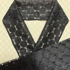 半襟・帯揚げセット　黒地　サークルレース