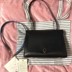 アニヤハインドマーチ バサーストサッチェル ハンド ショルダー バッグ 黒