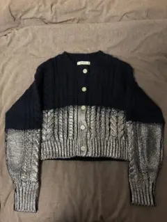 moussy FOIL PRINT CABLE カーディガン