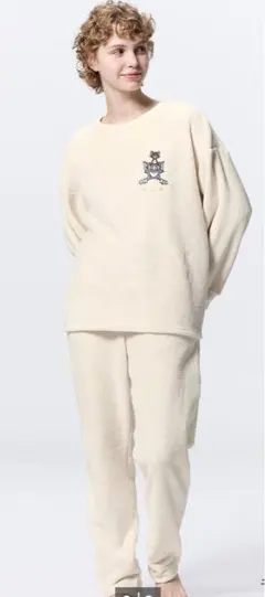 GU新品フリースルームウェア M白