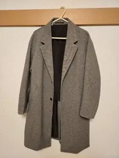 最終値下げ【美品】GU ニットメルトンチェスターコート メンズ　ロングコート