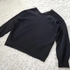 GU ジーユー ニット セーター Vネック ブラック 黒 XL プルオーバー