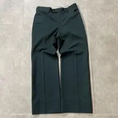 【美品】90s ヴィンテージ スラックス 深緑 ストライプ ワイド W31