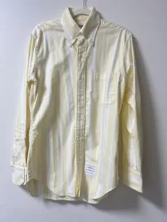 トムブラウン淡い黄色と白のストライプシャツ　サイズ1　メンズ