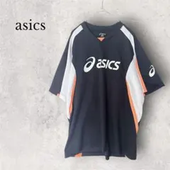 【美品】アシックス 半袖 ゲームシャツ Tシャツ L 黒 白 オレンジ スポーツのサムネイル