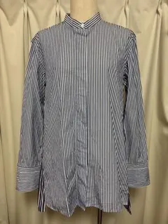 ユニクロ+JストライプスタンドカラーシャツM