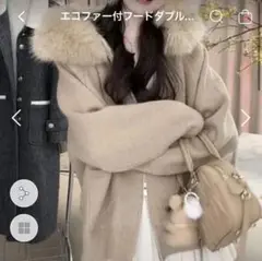 DHOLIC エコファー付フードダブルジップカーディガン B012507