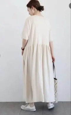 AMERICAN HOLIC Vネックギャザーニットワンピース