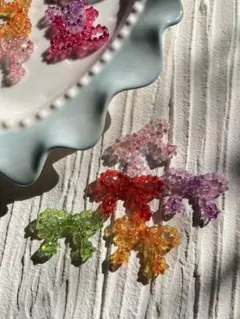 ビーズ リボン型カラフル